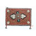 Women's Ethnic Nagaland clutch zip cloth small Bag Coral turquoise beads stones